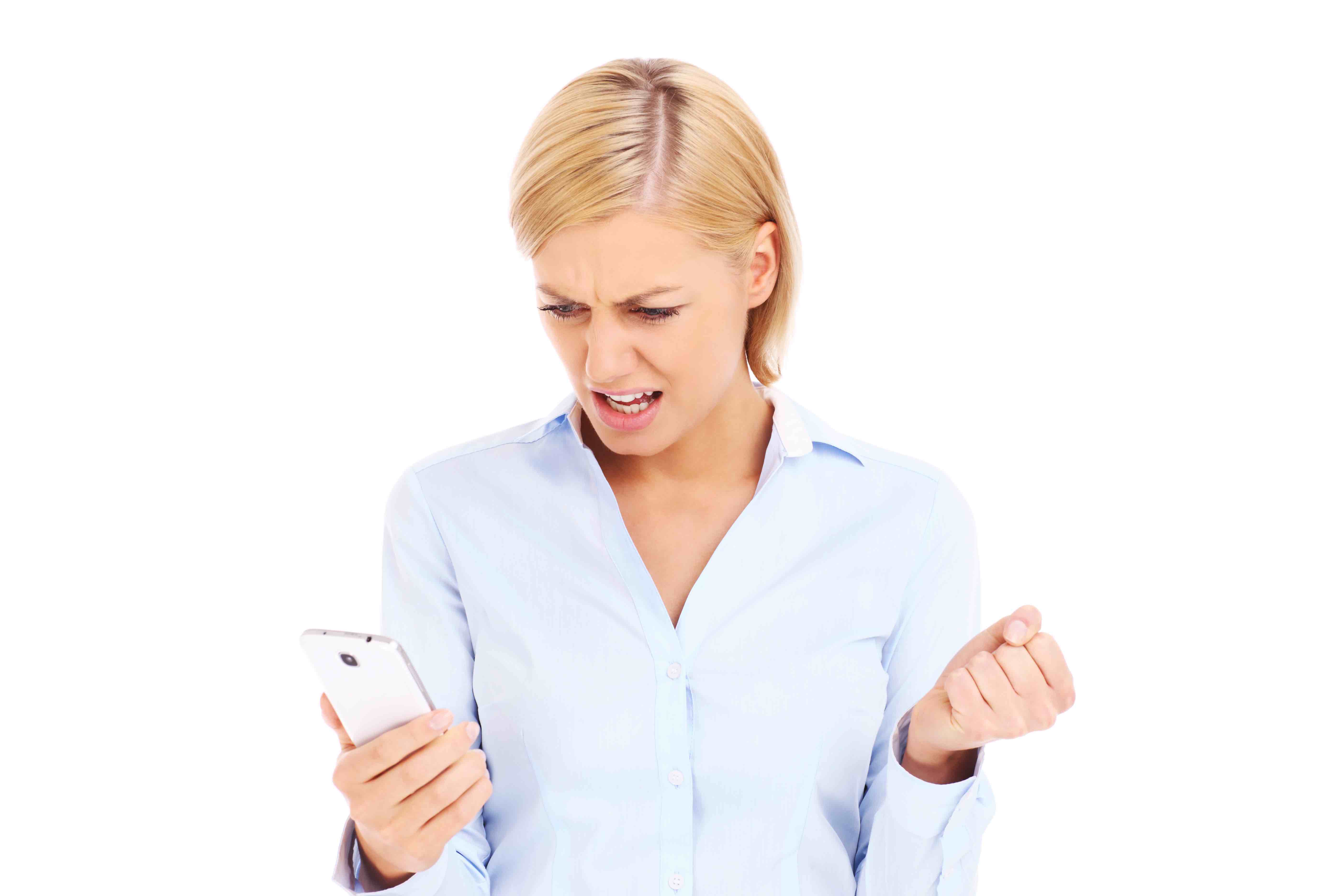 Anger at pic on phone 